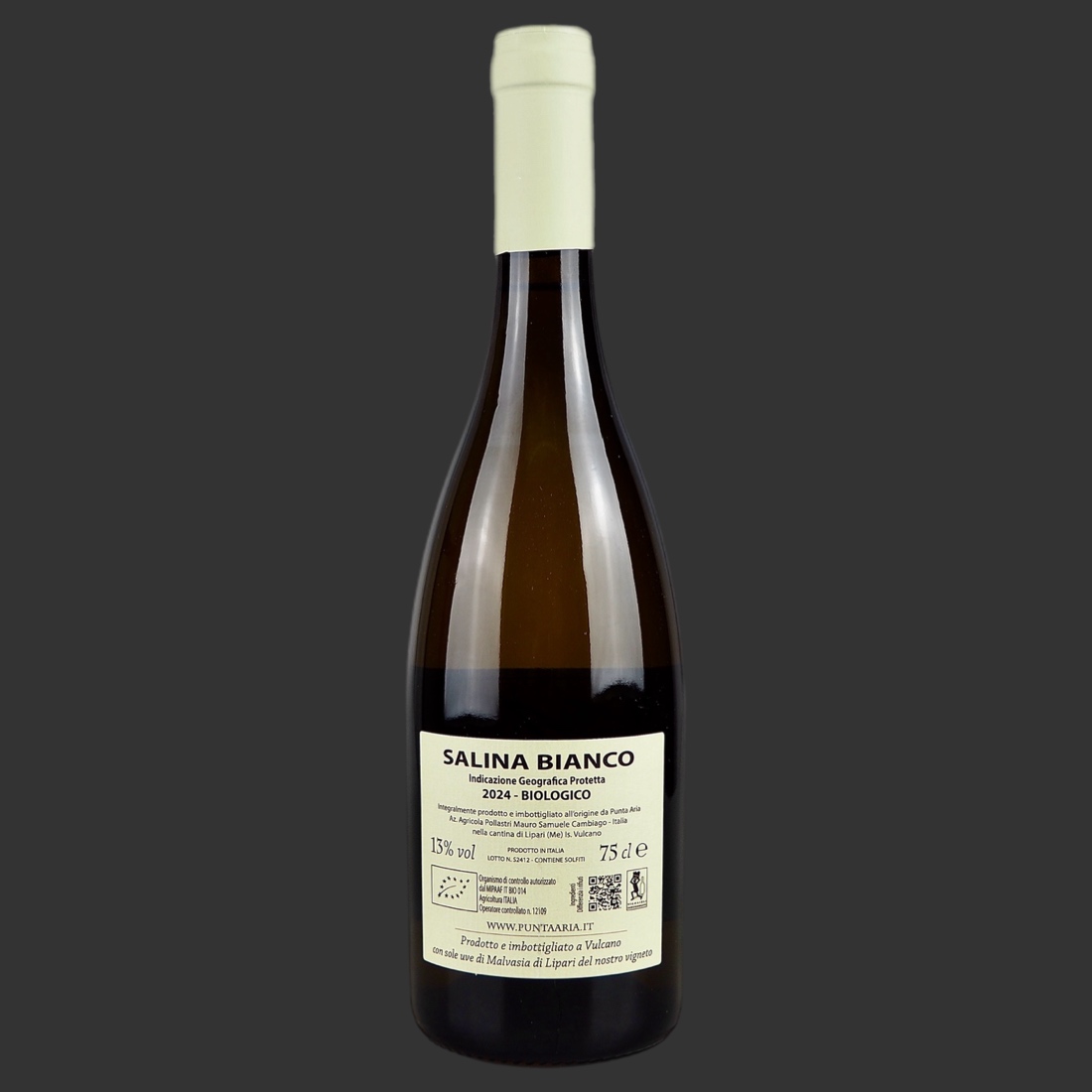 Punta Aria - Salina Bianco “Francangelo” IGP 2024 BIO ml. 750 Retro