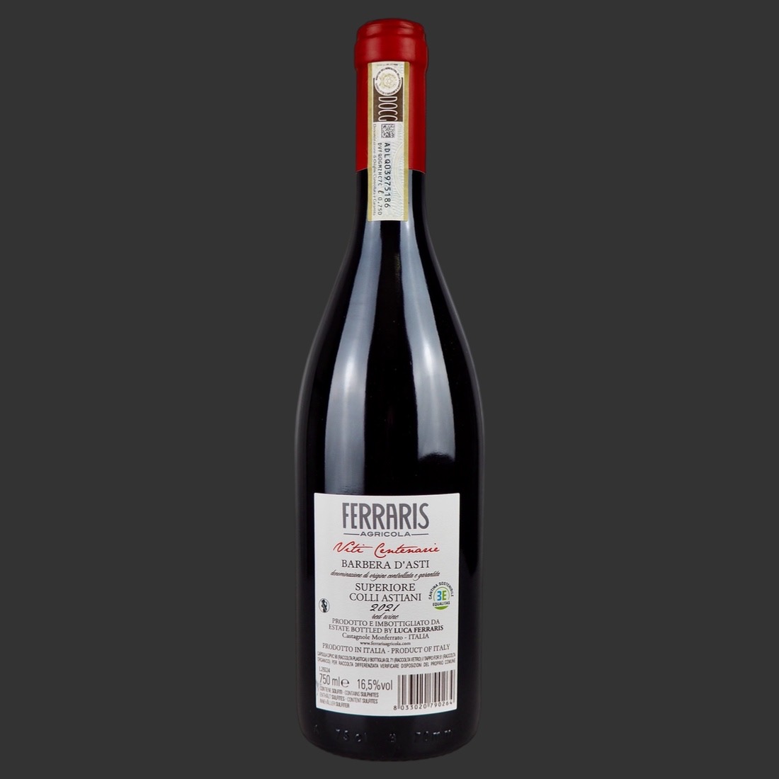 Ferraris Agricola - Barbera d’Asti Superiore “Viti Centenarie” DOCG 2021 ml. 750 Retro Ferraris Agricola - Barbera d’Asti Superiore “Viti Centenarie” DOCG 2021 ml. 750 Retro