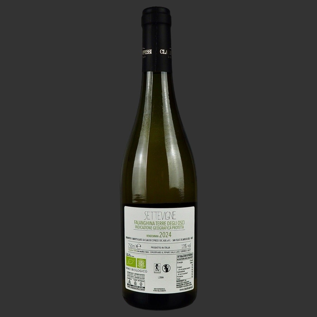 Claudio Cipressi - Falanghina Terre degli Osci “Settevigne” IGT 2024 ml. 750 Retro Claudio Cipressi - Falanghina Terre degli Osci “Settevigne” IGT 2024 ml. 750 Retro