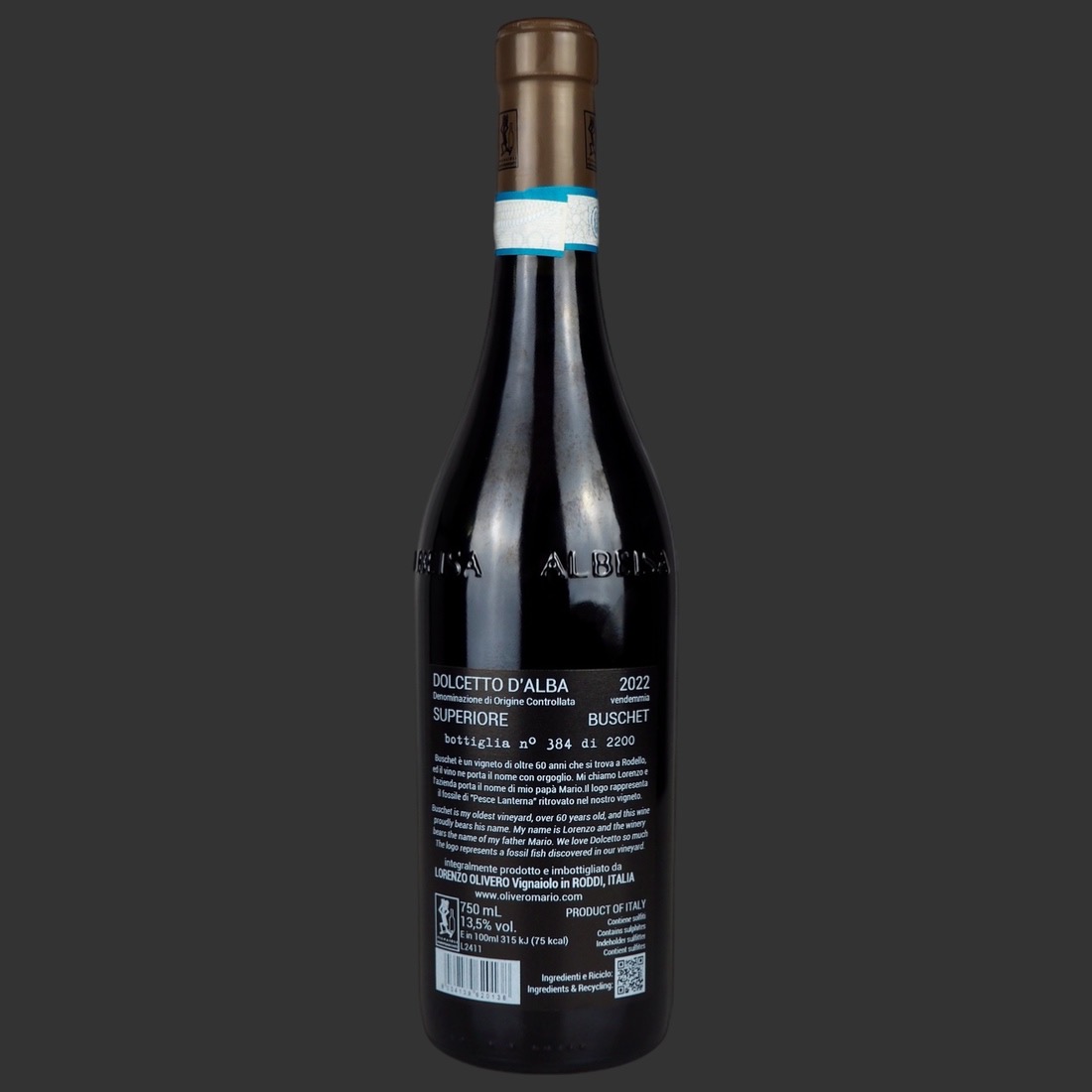 Olivero Mario - Dolcetto d’Alba Superiore “Buschet” DOC 2022 ml. 750 Retro