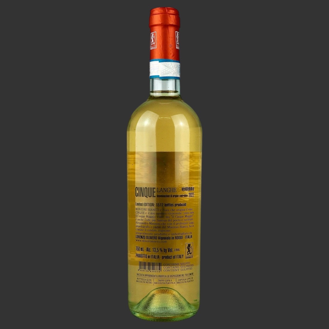 Olivero Mario - Langhe Bianco “Cinque” DOC 2022 ml. 750 Retro