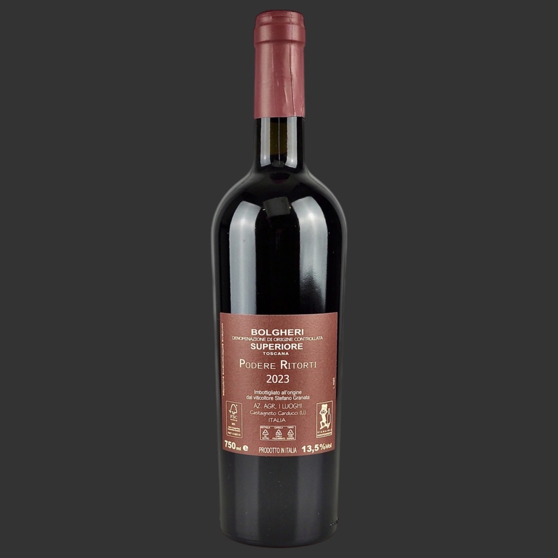 I Luoghi - Bolgheri Superiore “Poderi Ritorti” DOC 2023 ml. 750 Retro